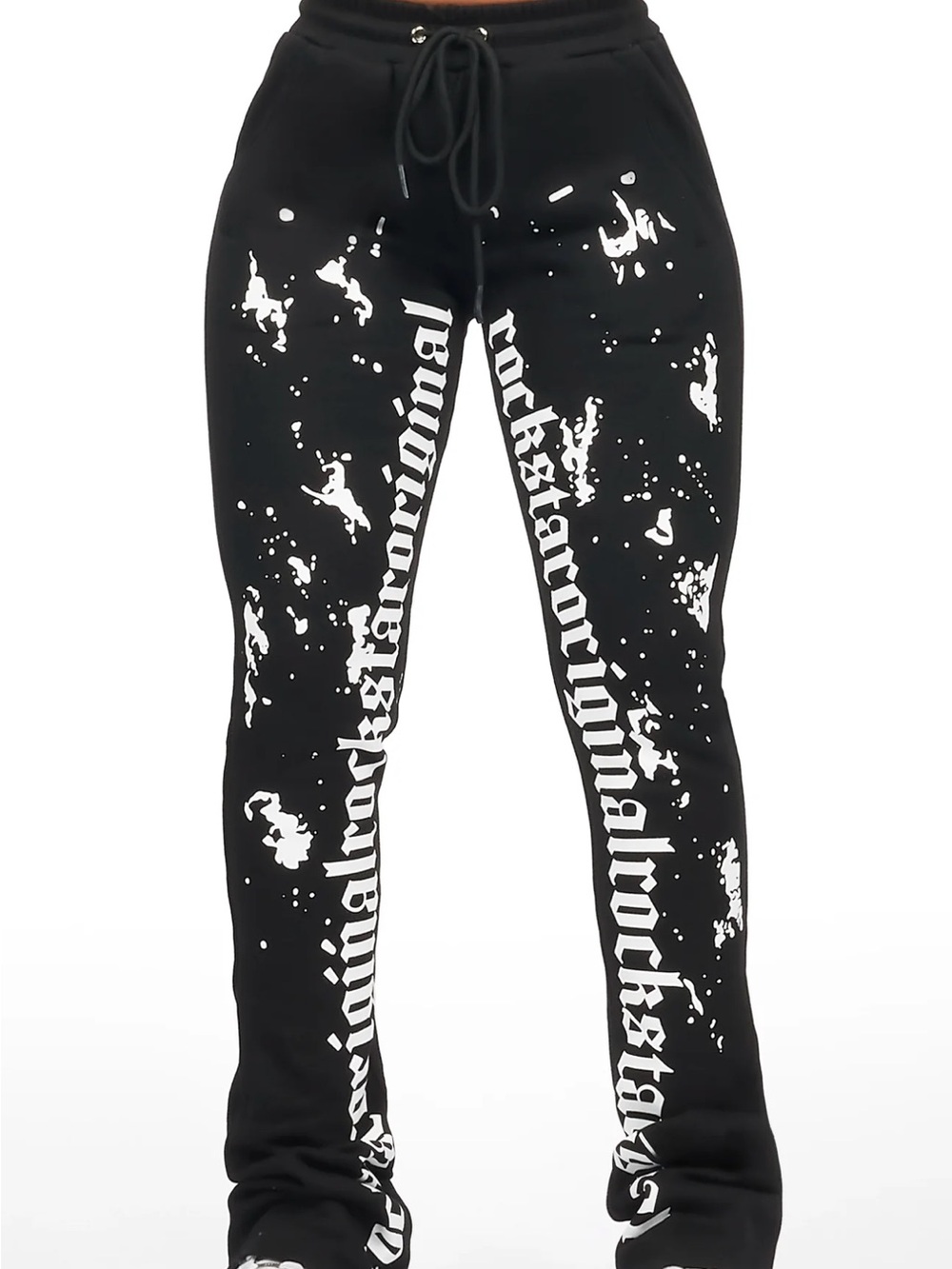 Adwinna Black Super Stacked Track Pant M Rockstar Original